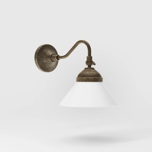 Aplica de perete din alama si sticla design vintage Sofia - Img 2