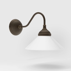 Aplica de perete din alama si sticla design vintage Sofia - Img 3