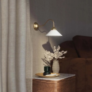 Aplica de perete din alama si sticla design vintage Sofia - Img 13