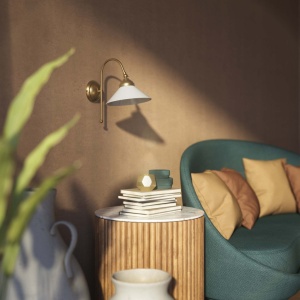Aplica de perete din alama si sticla design vintage Sofia - Img 13