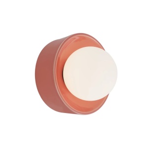 Aplica de perete din ceramica roz si sticla Rainbow