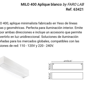 Aplica de perete din ghips MILO 400 White 161310 universul-luminii.ro