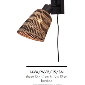 Aplica de perete eco din bambus Java bl/15x17, bl./nat 120900 universul-luminii.ro