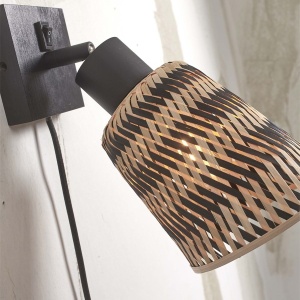 Aplica de perete eco din bambus Java bl/15x17, bl./nat 213130 universul-luminii.ro