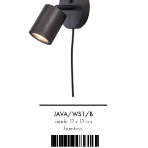 Aplica de perete eco din bambus Java dia.12x2,5cm, black 213170 universul-luminii.ro