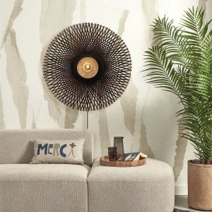 Aplica de perete eco din bambus Kalimantan 87cm nat/bl 213310 universul-luminii.ro