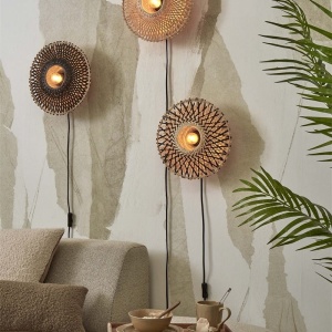 Aplica de perete eco din bambus Kalimantan XS 30cm, natur 232010 universul-luminii.ro
