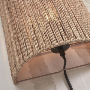 Aplica de perete eco din iuta Iguazu half 32cm nat 64270 universul-luminii.ro