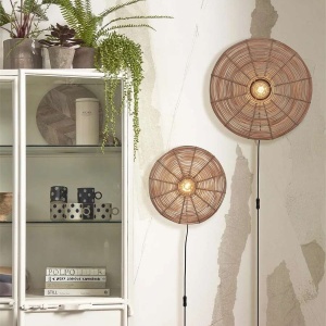 Aplica de perete eco din ratan Tanami disc L, nat 213740 universul-luminii.ro