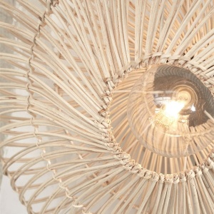 Aplica de perete eco din ratan Zanzibar flat 40cm S, white 213970 universul-luminii.ro