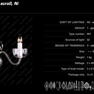 Aplica de perete eleganta cu 2 brate N21 901/02/0; Ni 46450 universul-luminii.ro