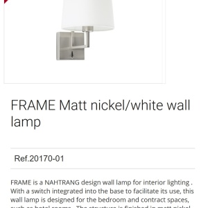 Aplica de perete eleganta design clasic FRAME nickel/alb 91910 universul-luminii.ro