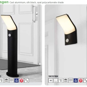 Aplica de perete exterior cu senzor de miscare IP54 LED Copenhagen 208950 universul-luminii.ro
