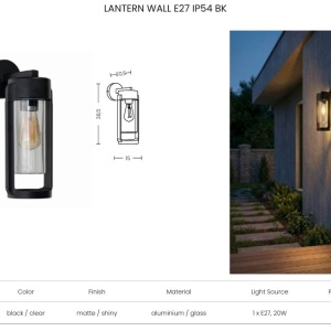 Aplica de perete exterior LANTERN IP54 - Img 2
