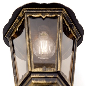 Aplica de perete exterior stil clasic IP43 Puchberg AL 11K/82571 schwarz-gold/rauch OR 631300 universul-luminii.ro
