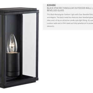 Aplica de perete exterior stil clasic IP44 Box 8204BK SRT 185440 universul-luminii.ro