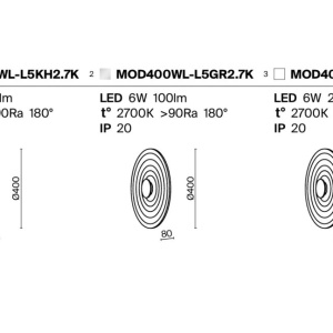 Aplica de perete LED, Aluminiu, Nami gri mat 244500 universul-luminii.ro