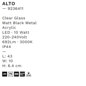 Aplica de perete LED baie IP44 ALTO negru - Img 7