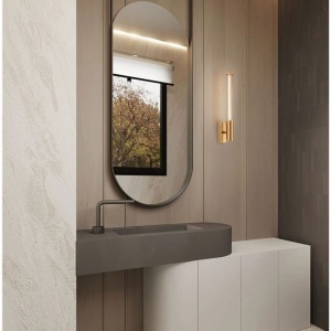 Aplica de perete LED baie IP44 NOLD aurie