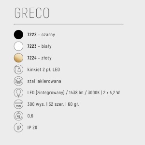 Aplica de perete LED cu lumina ambientala GRECO alb 124670 universul-luminii.ro