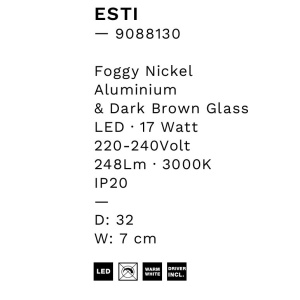 Aplica de perete LED design ambiental Esti maro inchis 145410 universul-luminii.ro