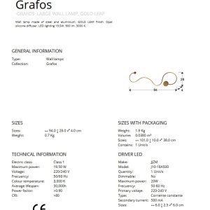 Aplica de perete LED design modern decorativ Grafos auriu SV-227032 75310 universul-luminii.ro