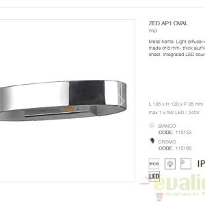 Aplica de perete LED moderna ZED AP1 OVAL BIANCO 115153 60570 universul-luminii.ro