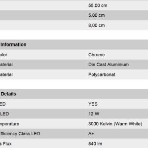 Aplica de perete LED pentru oglinda baie, IP44 Argo 55cm Soff 3-478 chrom OR 43390 universul-luminii.ro