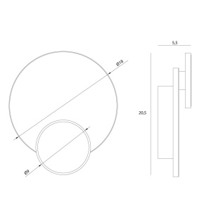 Aplica de perete LED, Travertin, Auriu, Travertino 10W - Img 4