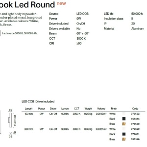 Aplica de perete LOOK LED AP2 ROUND D30 H300 ON-OFF BIANCO 3000K - Img 3