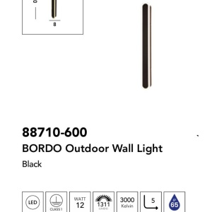 Aplica de perete lumina ambientala exterior Bordo LED, H-60cm 237110 universul-luminii.ro