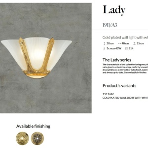 Aplica de perete LUX design clasic realizata manual Lady A3 - Img 3
