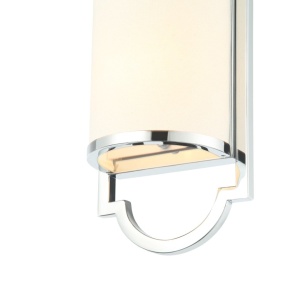 Aplica de perete metal cromat si tesatura alb crem Libero - Img 3