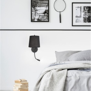 Aplica de perete moderna cu reader LED Sage neagra NVL-9129330 77130 universul-luminii.ro