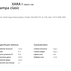 Aplica de perete moderna cu spoi XARA I negru/alama 198740 universul-luminii.ro