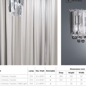 Aplica de perete moderna design elegant Sigma 6711-2CC SRT - Img 3