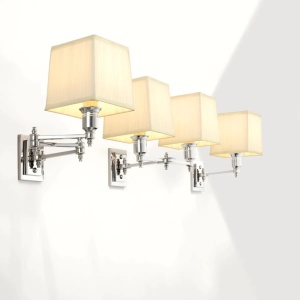 Aplica de perete moderna LUX, finisaj nickel cu abajur alb, Lexington Single 108634 HZ 65440 universul-luminii.ro