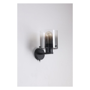 Aplica de perete moderna Sweden 1L negru, fumuriu 157570 universul-luminii.ro
