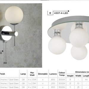 Aplica de perete pentru baie IP44 Global 4337-1-LED SRT - Img 4