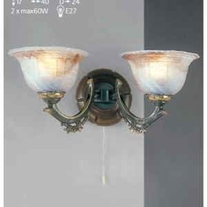 Aplica de perete rustica design italian din alama cu lemn 2801 202980 universul-luminii.ro