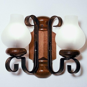 Aplica de perete rustica fabricata manual din lemn Rustic WOOD-RU-AP2 - Img 1