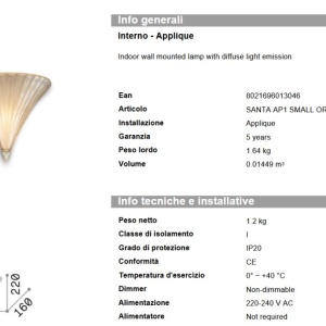 Aplica de perete Santa AP1 Small Oro 013046 - Img 5