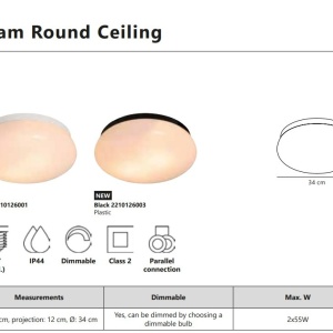 Aplica de perete sau tavan baie IP44 Foam Round alb 133480 universul-luminii.ro