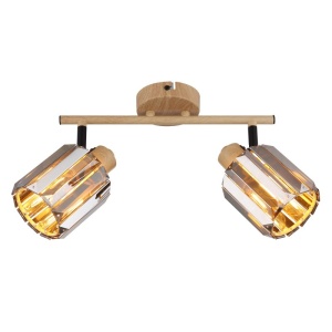 Aplica de perete sau tavan, Cristal K9 fumuriu, 2xE14, Run 80040246 GL 171110 universul-luminii.ro