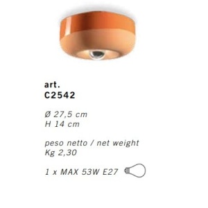 Aplica de perete sau tavan design italian realizata manual din ceramica BELLOTA 216140 universul-luminii.ro