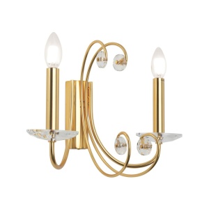 Aplica de perete stil clasic cu cristal K9 ARIANE 2L aurie 234920 universul-luminii.ro