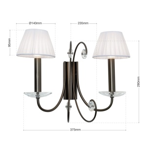 Aplica de perete stil clasic cu cristal K9 ARIANE2L nickel inchis 234890 universul-luminii.ro