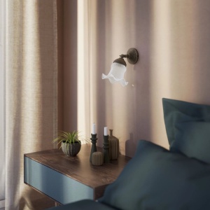Aplica de perete stil clasic italian din alama si sticla Bell - Img 3