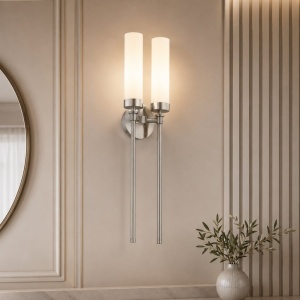 Aplica de perete stil elegant PRESTON 2 nickel/sticla opal - Img 2