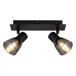 Aplica de perete / tavan cu 2 spoturi directionabile design modern CLAUDE negru 210660 universul-luminii.ro